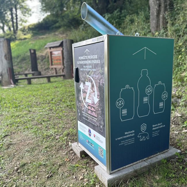 bear-proof waste container in Dedinky, Slovak Paradise